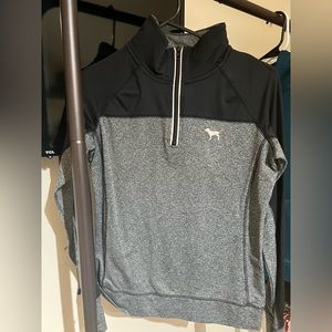 black & grey half zip up, small, pink